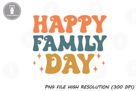 Happy Family Day Retro Wavy Svg Design Review