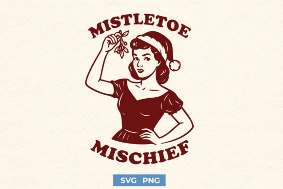 Mistletoe Mischief SVG – Retro Christmas