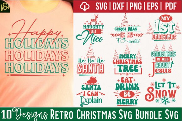 Retro Christmas Svg Bundle Svg Review