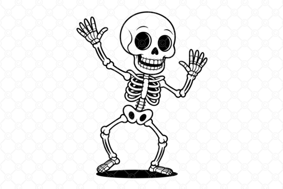 Retro Skeleton SVG, Halloween SVG, 001