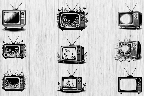 Retro TV SVG Bundle, Vintage Television